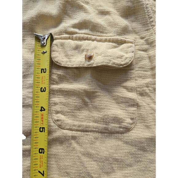 Banana Republic Button Up Short Sleeve Double Pockets Yellow 1980 Vintage Medium - Picture 9 of 14